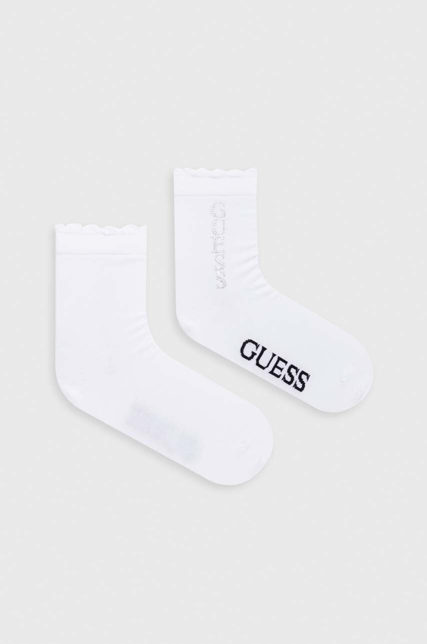 Levně Ponožky Guess VERTICAL dámské, bílá barva, O3YY03 KBZU0