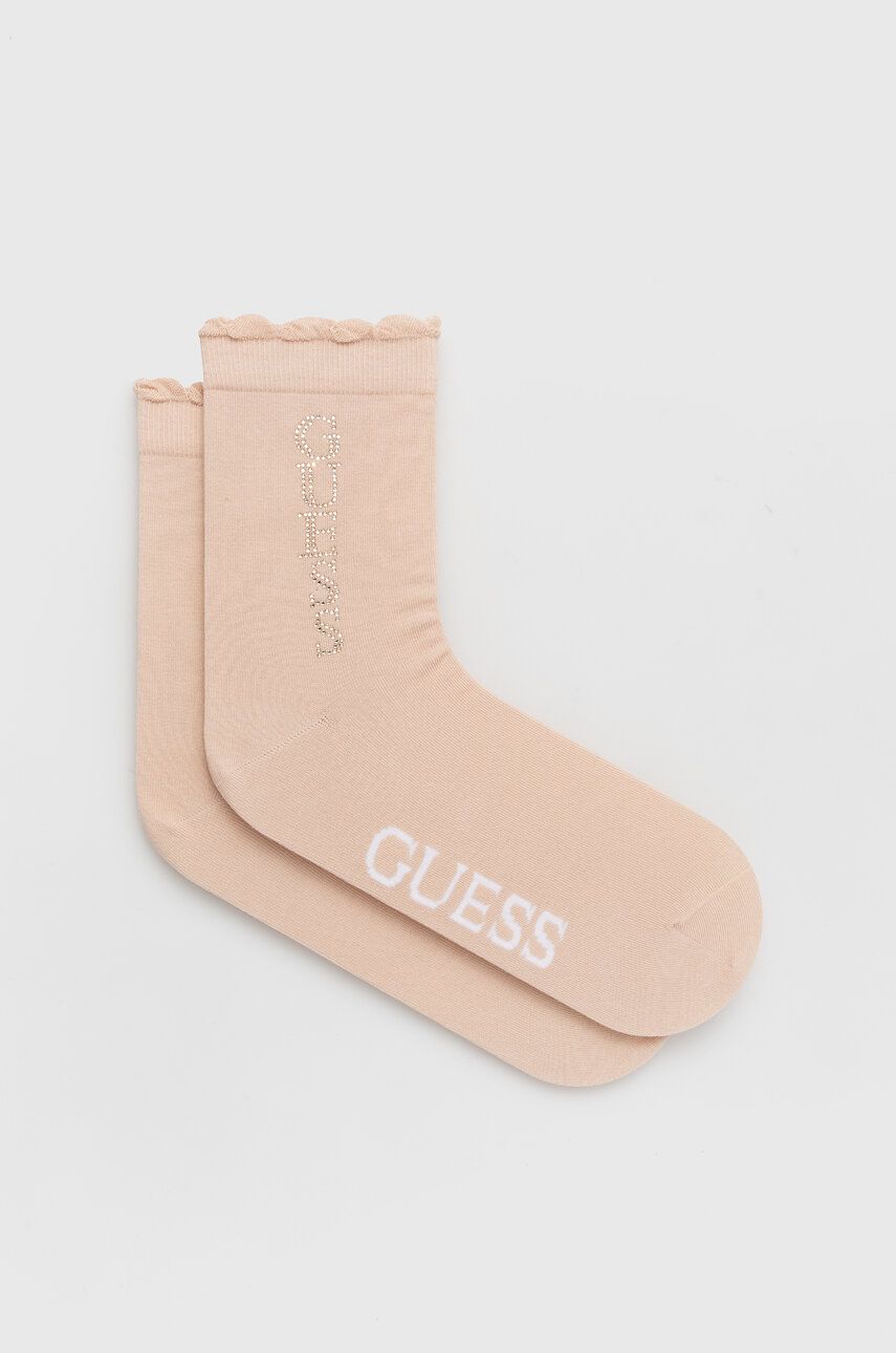 Levně Ponožky Guess VERTICAL dámské, béžová barva, O3YY03 KBZU0