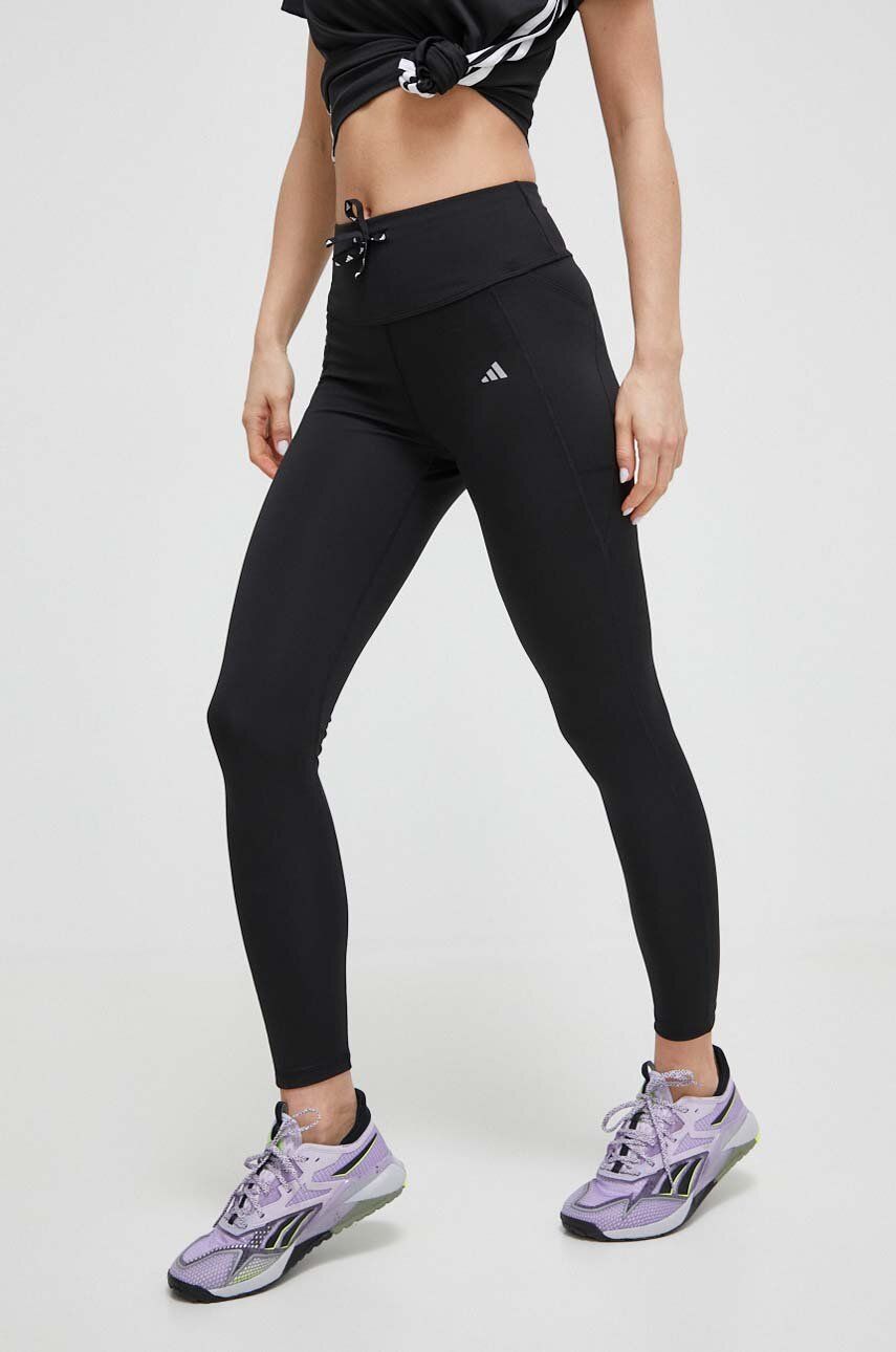 adidas Performance leggins de alergare Run Essential culoarea negru, neted