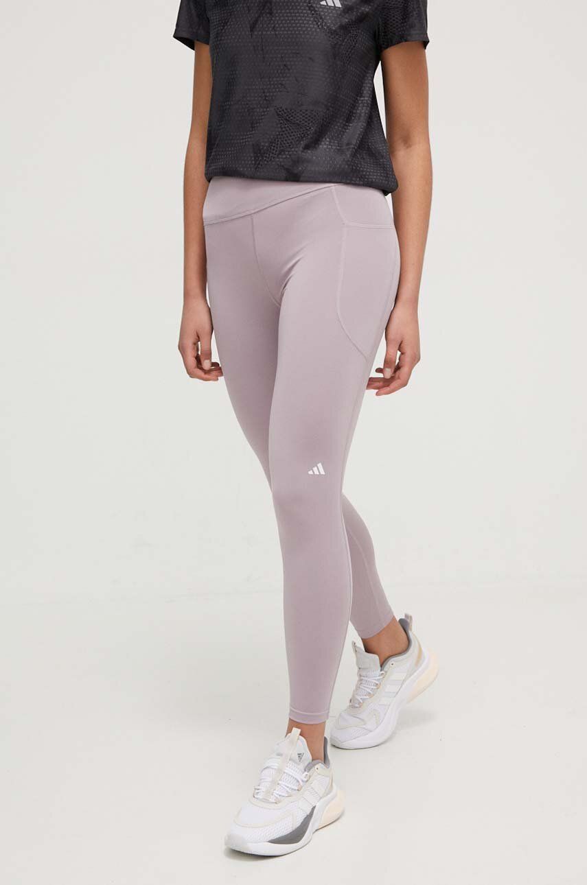 adidas Performance leggins de alergare Daily Run culoarea violet, neted