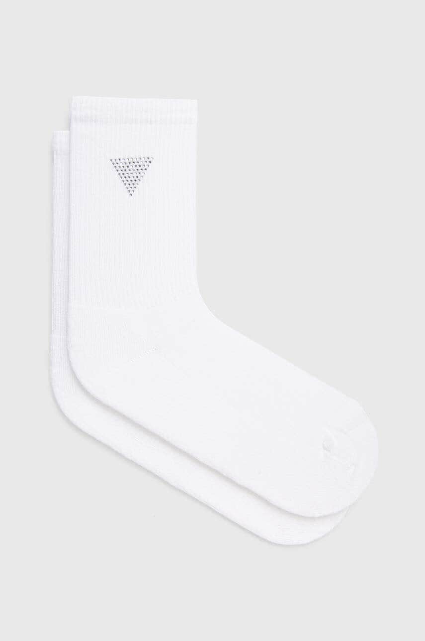 Levně Ponožky Guess RHINESTONES dámské, bílá barva, V4GZ03 ZZ00I