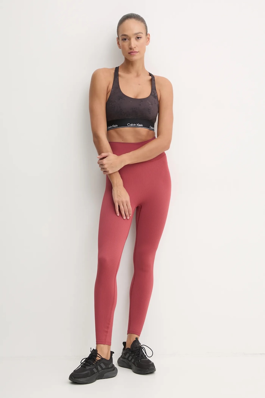 Тренировочные леггинсы Calvin Klein Performance цвет красный однотонные 00GWS4L643 Тренировочные леггинсы Calvin Klein Performance цвет красный однотонные 00GWS4L643