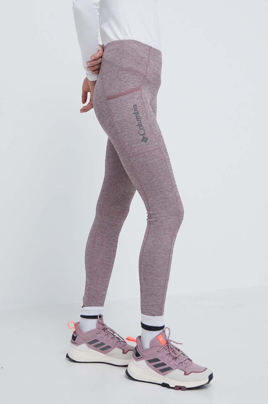 Columbia colanți sport Move femei, culoarea roz, melanj 2072961