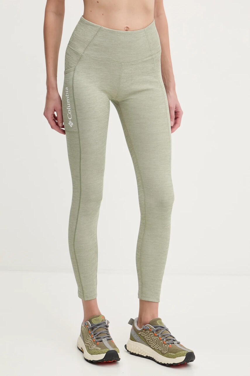 Columbia leggins sport Move femei, culoarea gri, melanj, 2072961