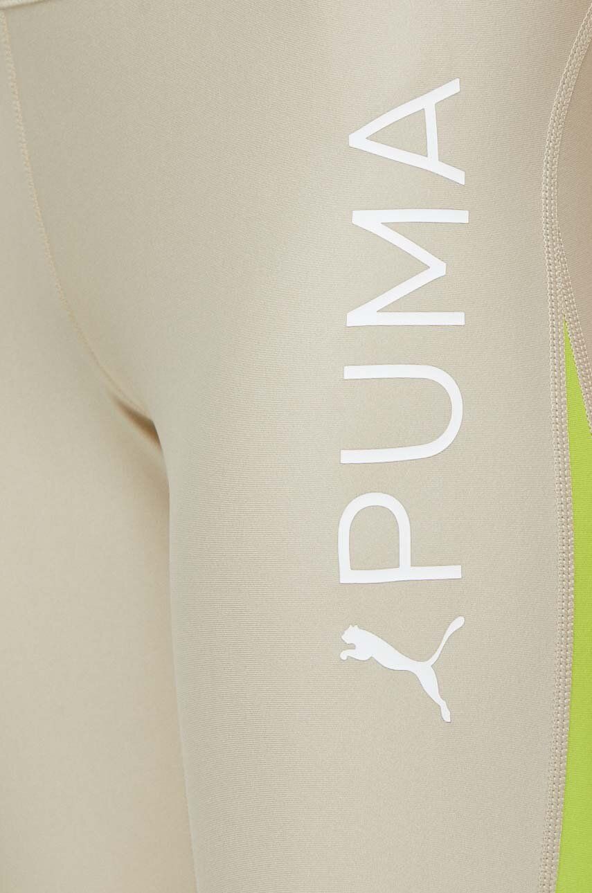 Tajice za trening Puma Fit Eversculpt boja: bež, s tiskom, 524798