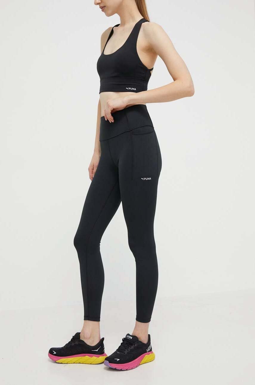 Puma leggins de antrenament Fit culoarea negru, neted, 524802