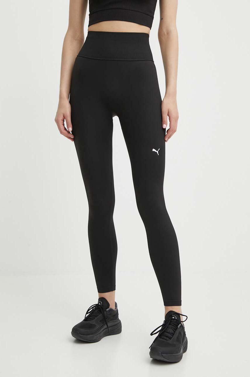 Tajice za trening Puma Shapeluxe Seamless boja: crna, bez uzorka, 524360