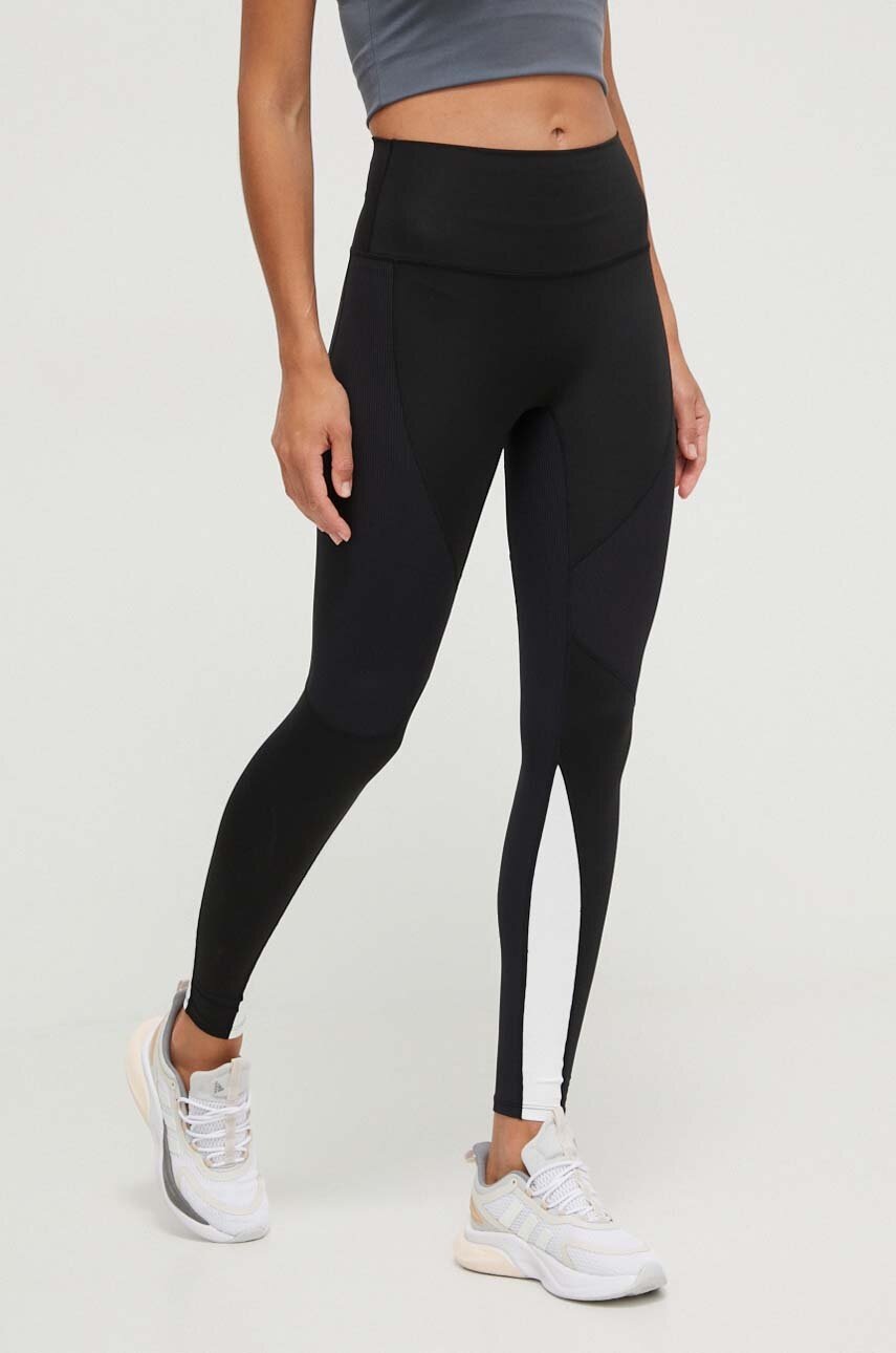 P.E Nation leggins de antrenament Podium culoarea negru, cu imprimeu