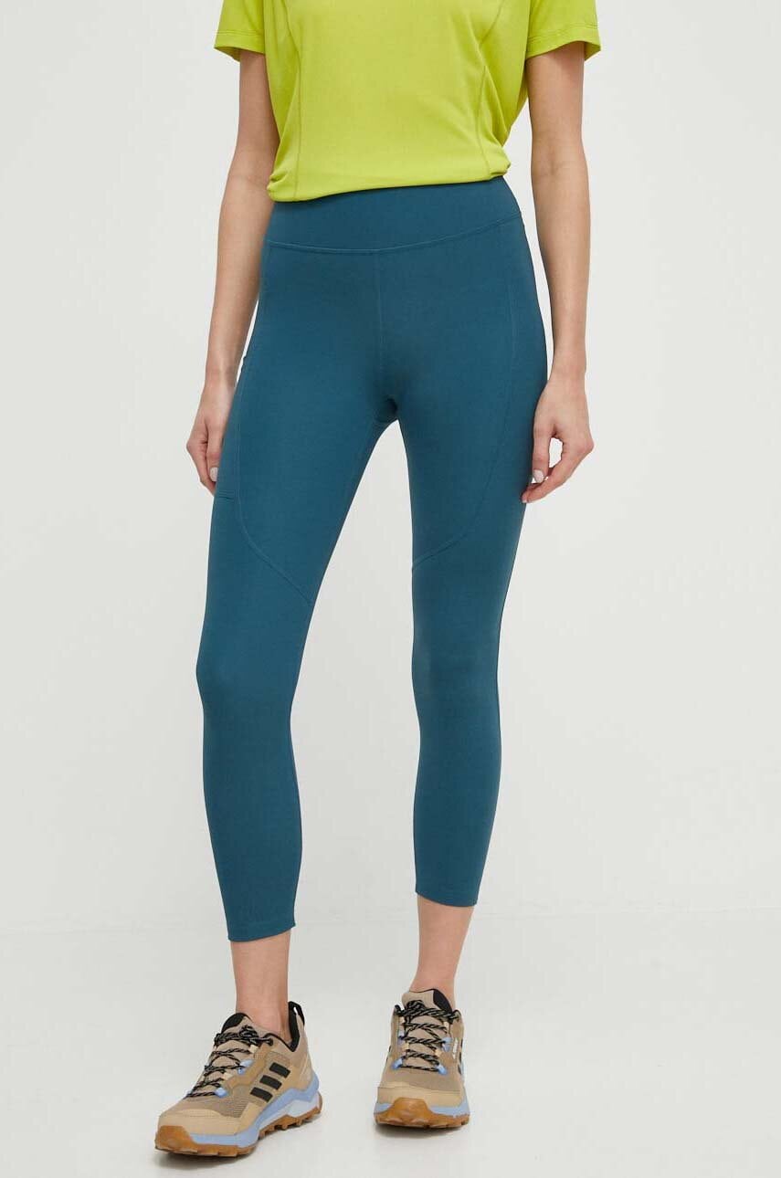 Helly Hansen leggins sport Rapide femei, culoarea verde, neted, 63200