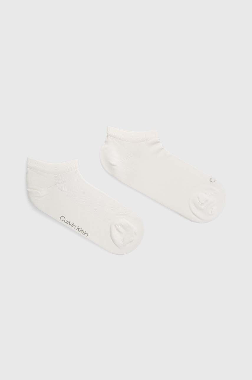 Levně Ponožky Calvin Klein 2-pack dámské, bílá barva, 701226653