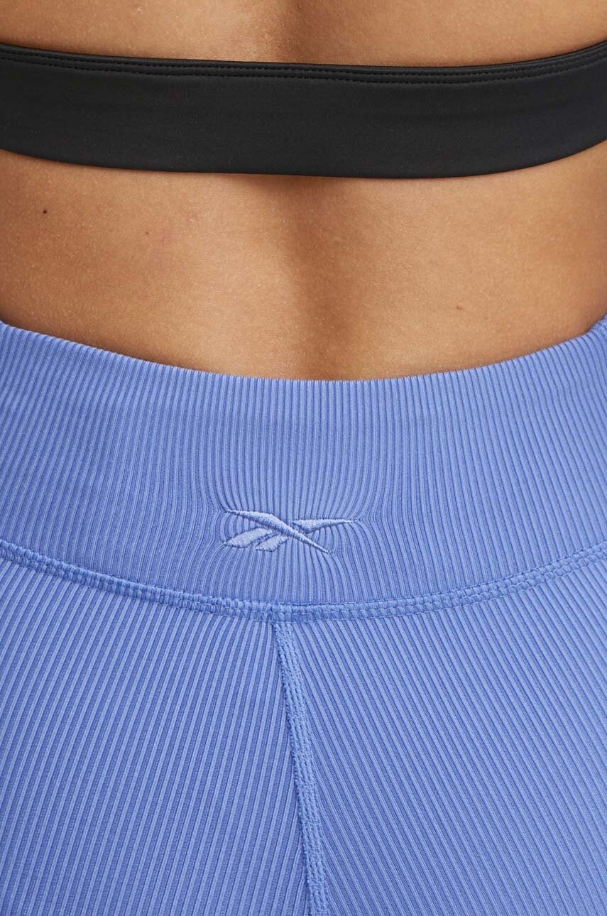 Легінси для йоги Reebok Lux Studio Rib колір фіолетовий однотонні 100076344 