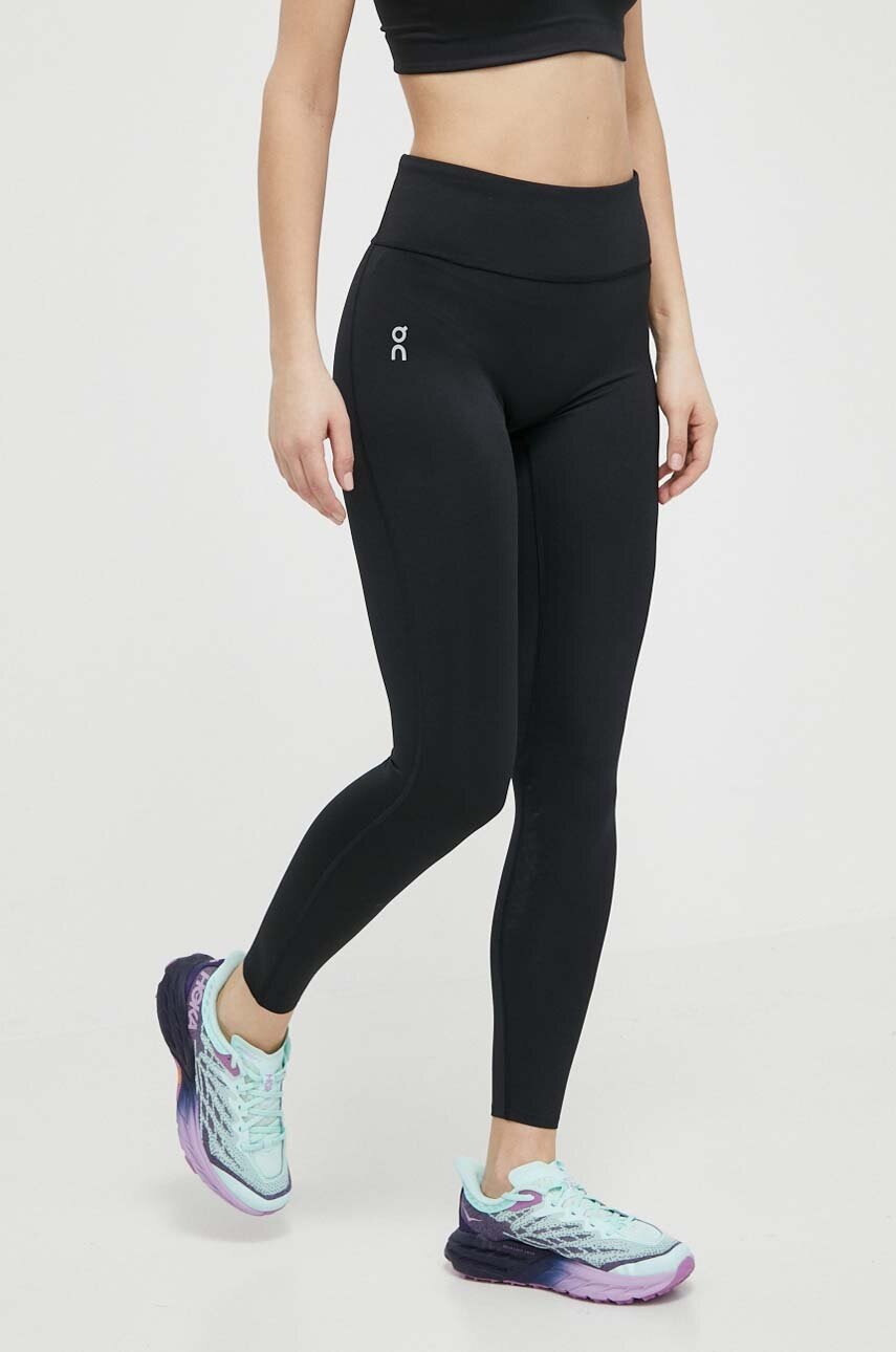 On-running leggins de alergare Core culoarea negru, neted