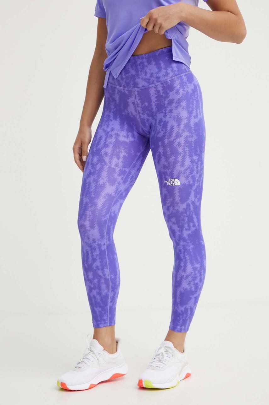 The North Face leggins sport Flex femei, culoarea violet, modelator, NF0A886RWI01