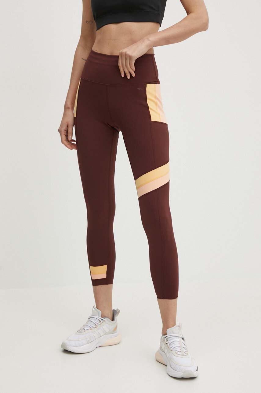 Rip Curl leggins sport Revival femei, culoarea bordo, modelator