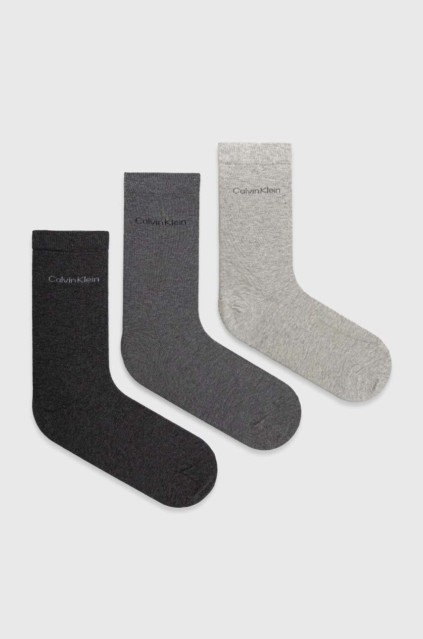 

Чорапи Calvin Klein (3 чифта) в сиво 701226676, Сив