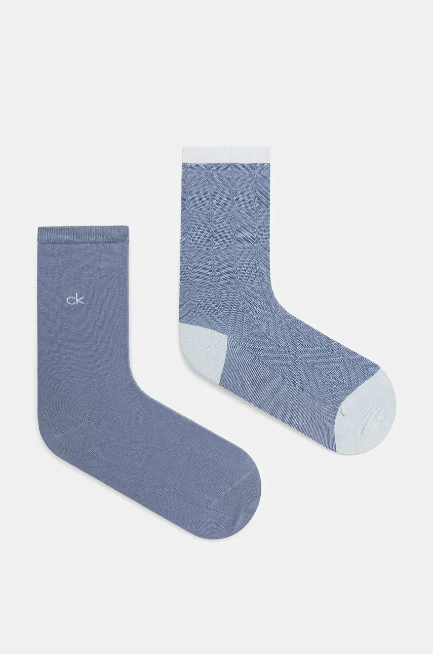 Levně Ponožky Calvin Klein 2-pack dámské, modrá barva, 701230617