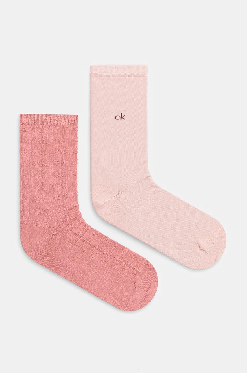 

Чорапи Calvin Klein (2 чифта) в розово 701230656, Розов