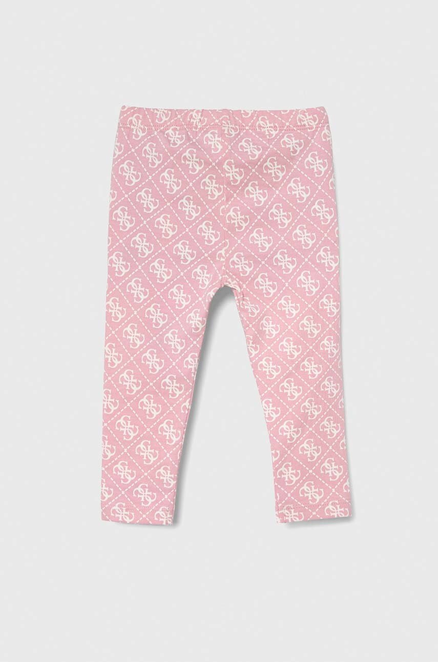 Детские леггинсы Guess цвет розовый с узором