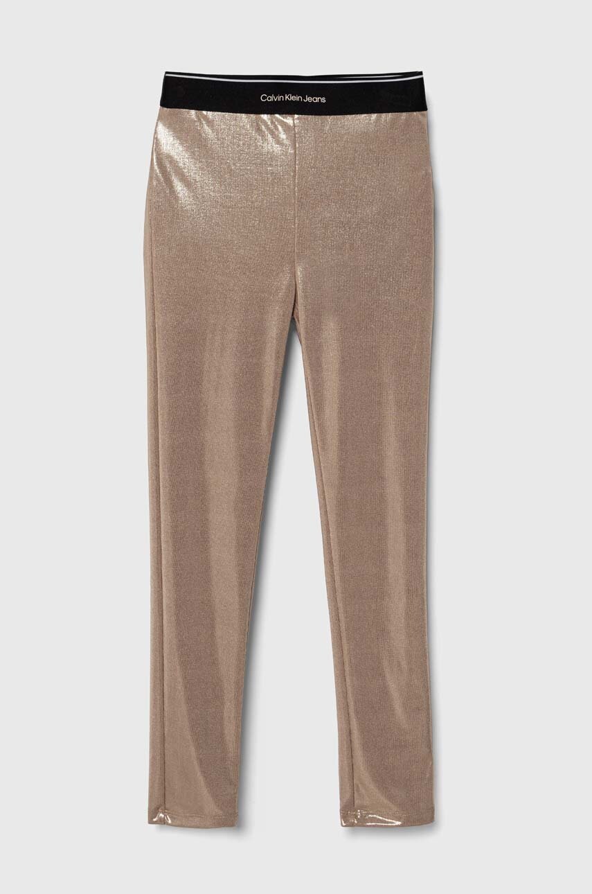 

Детски клин Calvin Klein Jeans в златисто с изчистен дизайн, Злато
