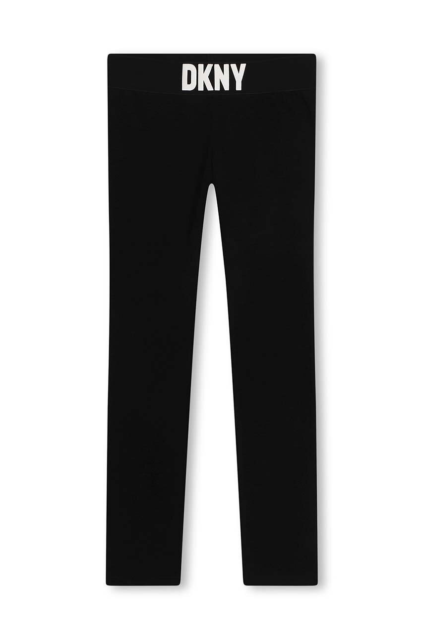 Dkny Leggins Copii Culoarea Negru, Cu Imprimeu