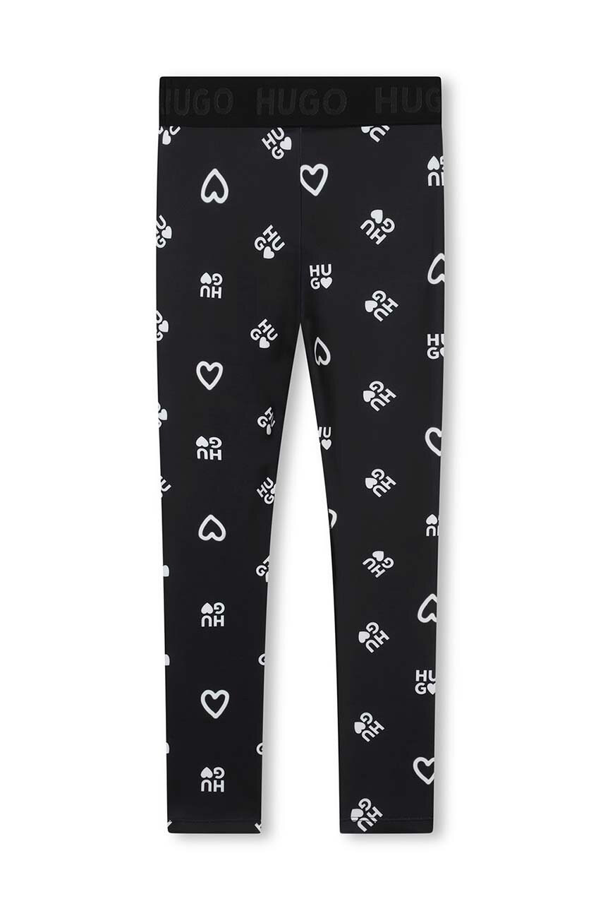 Детские леггинсы HUGO цвет чёрный с узором