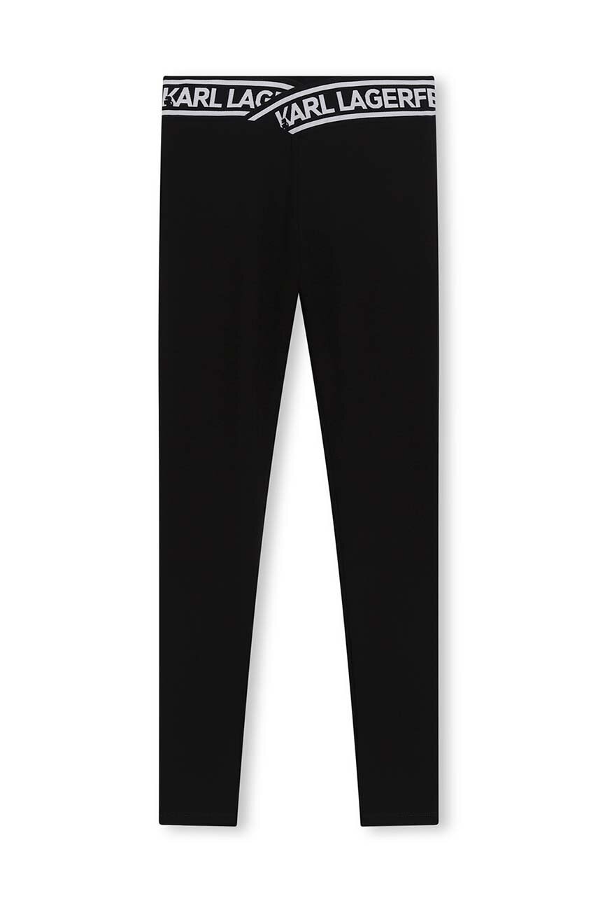 Karl Lagerfeld leggins copii culoarea negru, neted