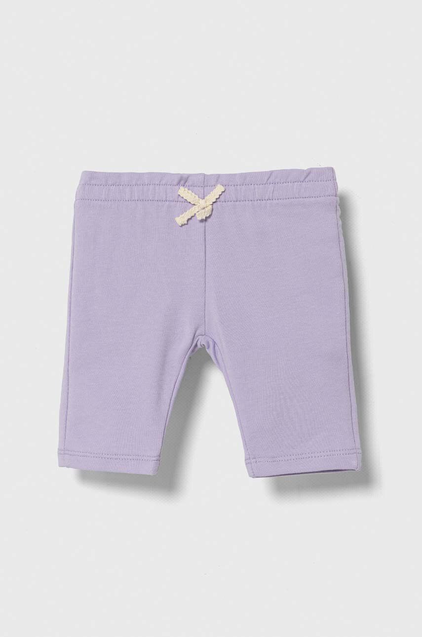 United Colors of Benetton leggins copii culoarea violet, neted