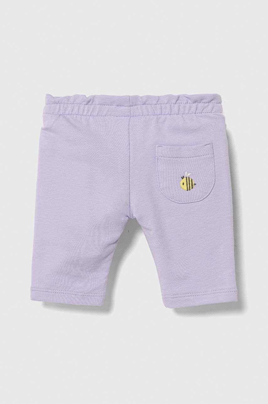 Дитячі легінси United Colors of Benetton колір фіолетовий однотонні