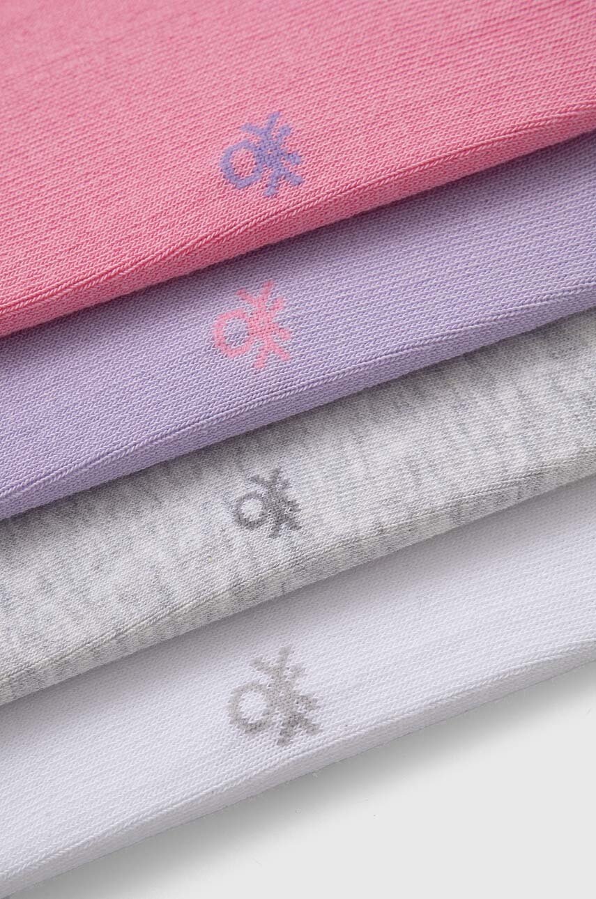 Дитячі шкарпетки United Colors of Benetton 4-pack колір рожевий