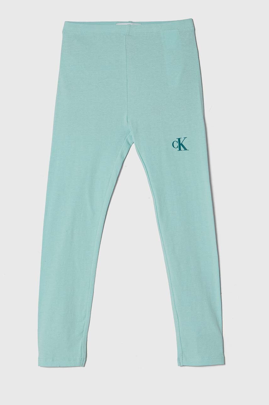 

Детски клин Calvin Klein Jeans в тюркоазено с принт, Тюркоазен
