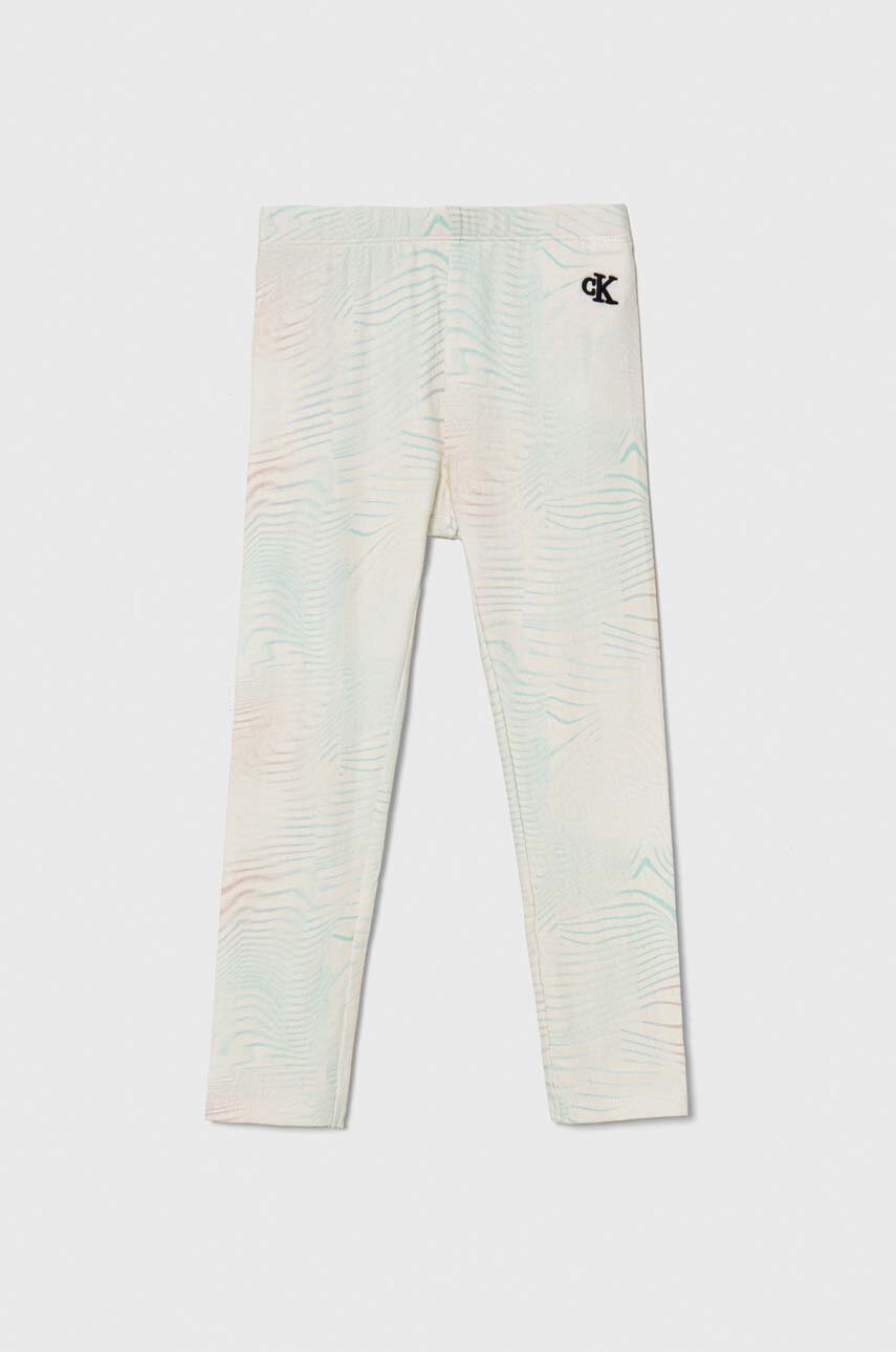 

Детски клин Calvin Klein Jeans в бежово с десен, Бежов