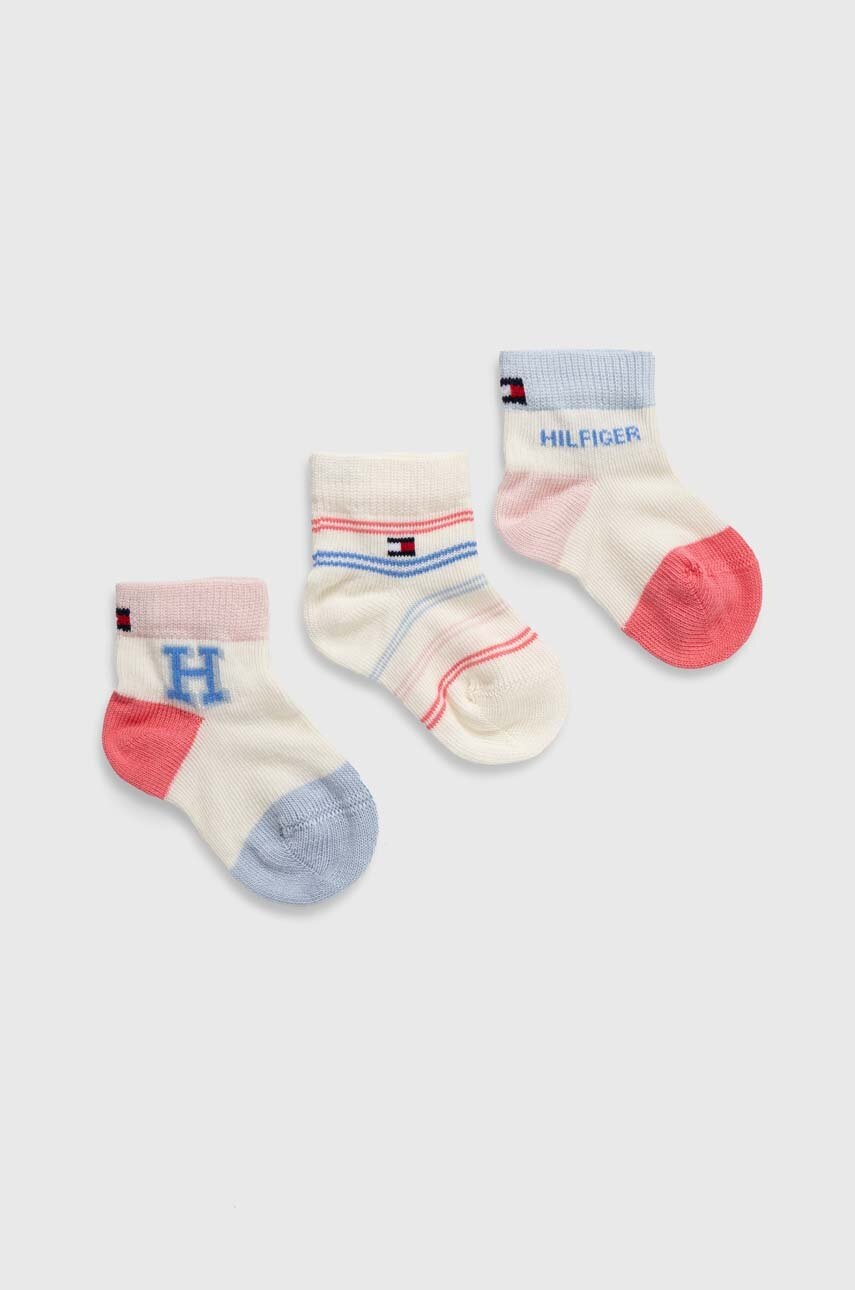 

Бебешки чорапи Tommy Hilfiger (3 броя) в розово, Бежов