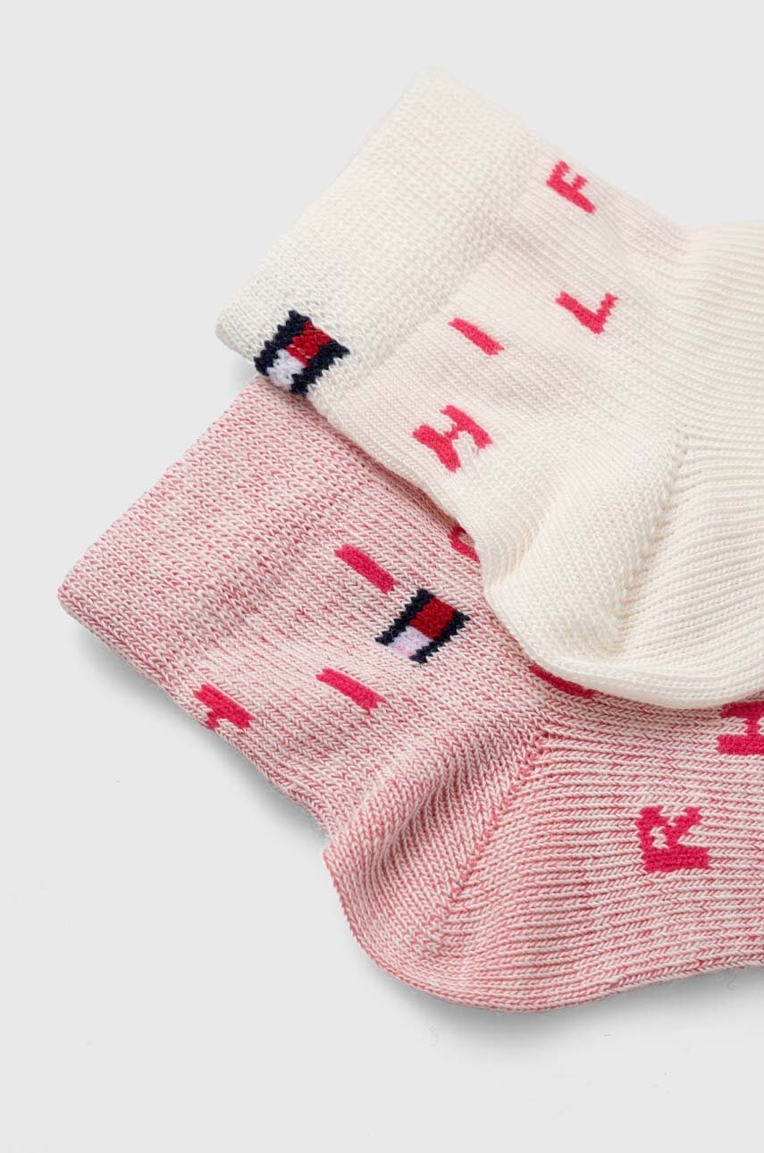 Дитячі шкарпетки Tommy Hilfiger 2-pack колір рожевий