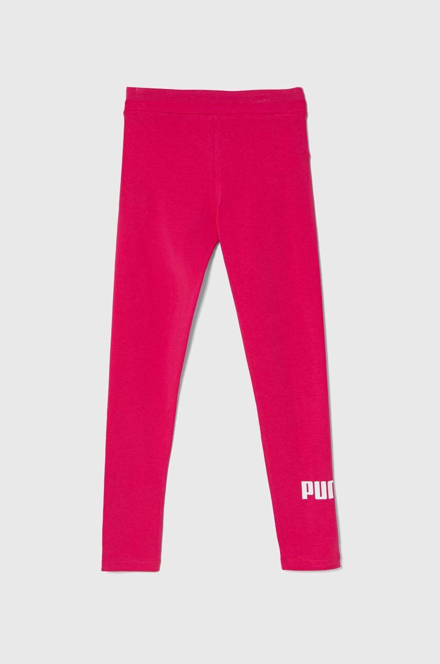 Puma leggins copii ESS Logo Leggings G culoarea roz, cu imprimeu
