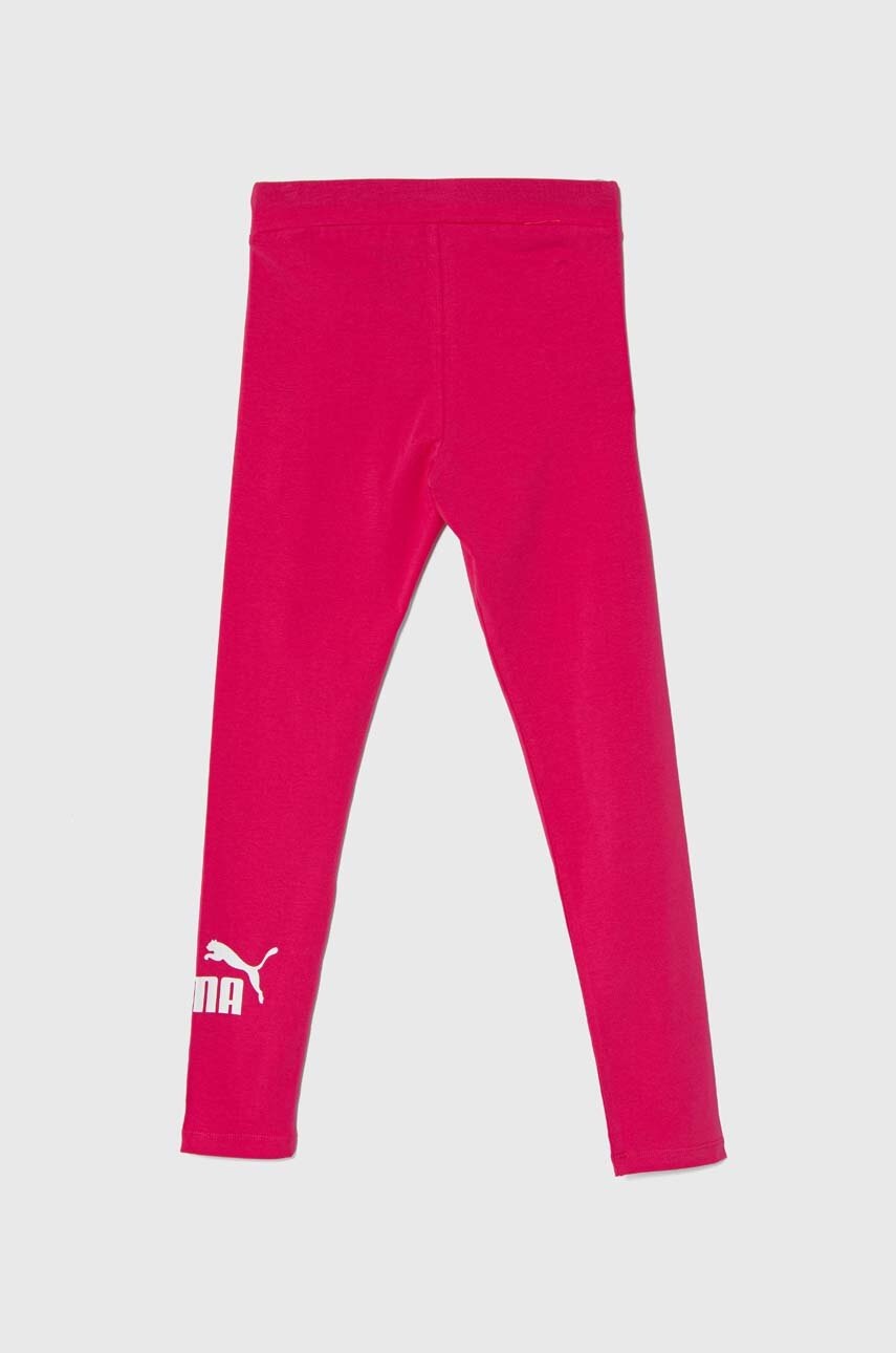 Дитячі легінси Puma ESS Logo Leggings G колір рожевий з принтом