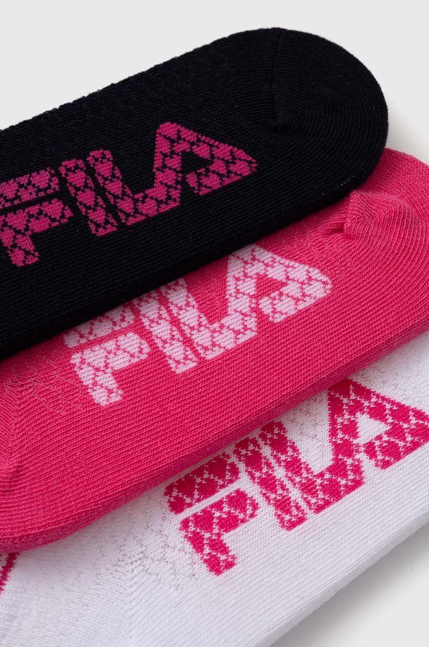 Дитячі шкарпетки Fila 3-pack колір рожевий