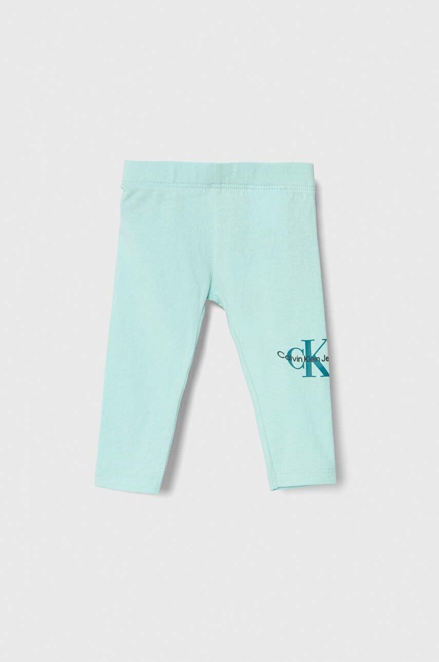 

Детски клин Calvin Klein Jeans в тюркоазено с принт, Тюркоазен