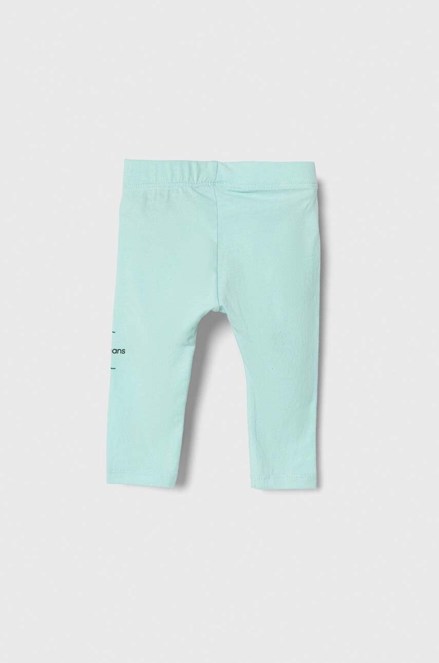 Дитячі легінси Calvin Klein Jeans колір бірюзовий з принтом