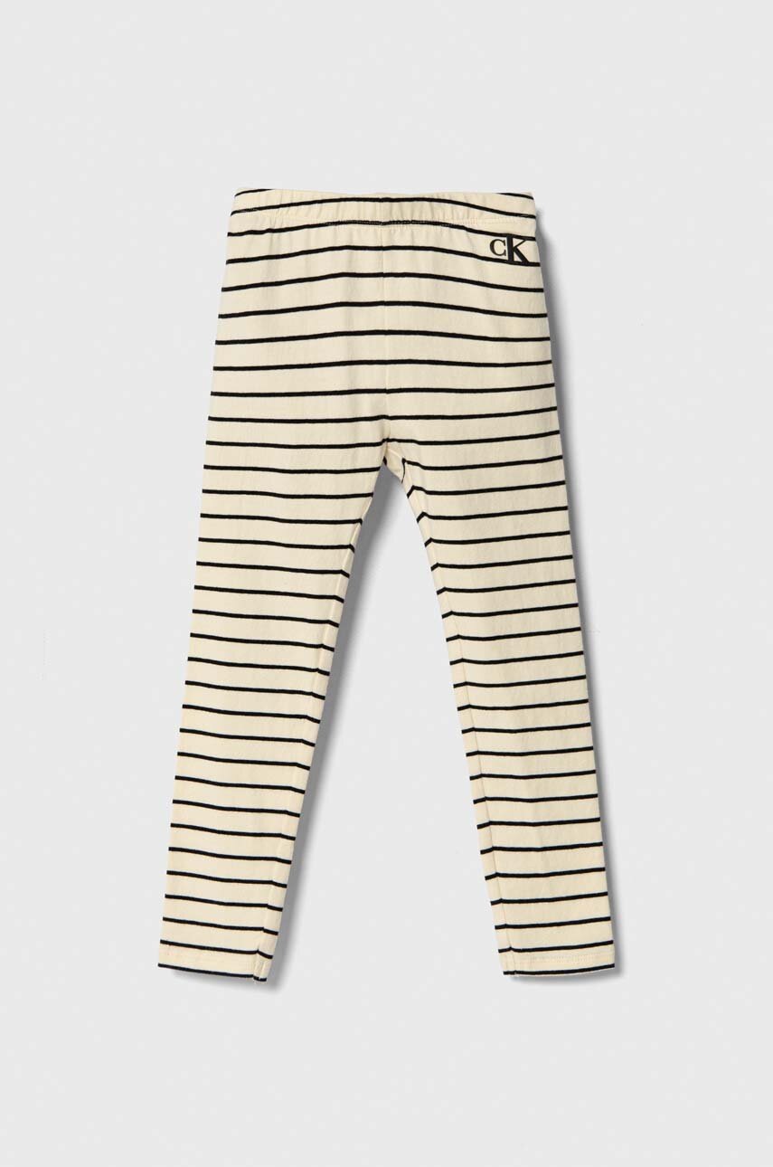 

Детски клин Calvin Klein Jeans в бежово с десен, Бежов