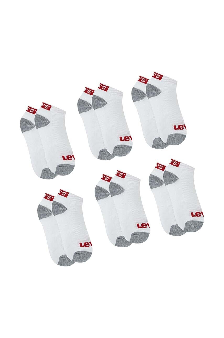 Levně Dětské ponožky Levi's LHN BOX TAB LOW CUT 6PK 6-pack bílá barva