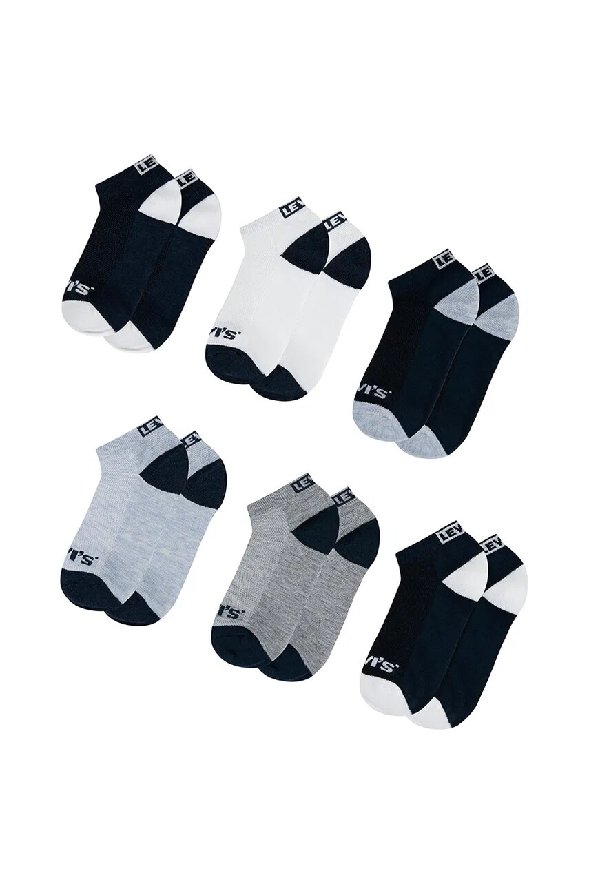 Levně Dětské ponožky Levi's LHN BOX TAB LOW CUT 6PK 6-pack šedá barva