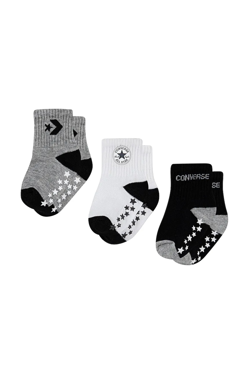 Kojenecké ponožky Converse 3-pack černá barva