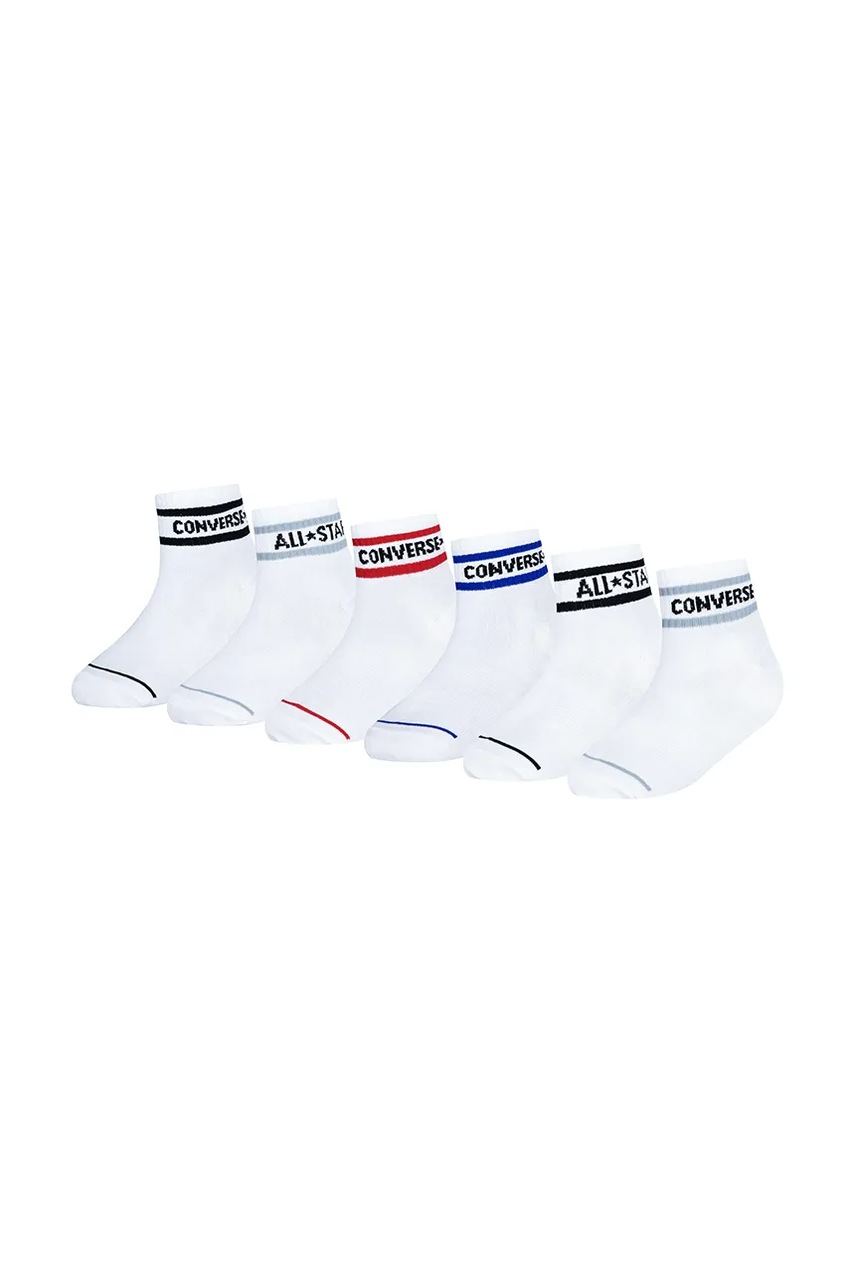 Levně Dětské ponožky Converse 6-pack bílá barva