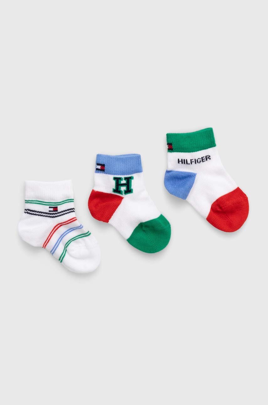 

Бебешки чорапи Tommy Hilfiger (3 броя) в зелено, Зелен