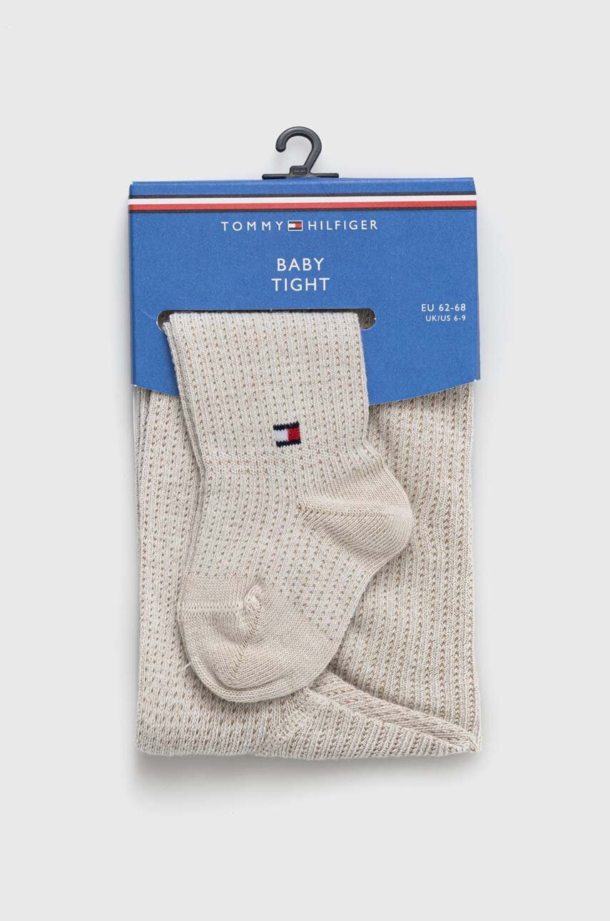 

Бебешки чорапогащник Tommy Hilfiger в бежово, Бежов