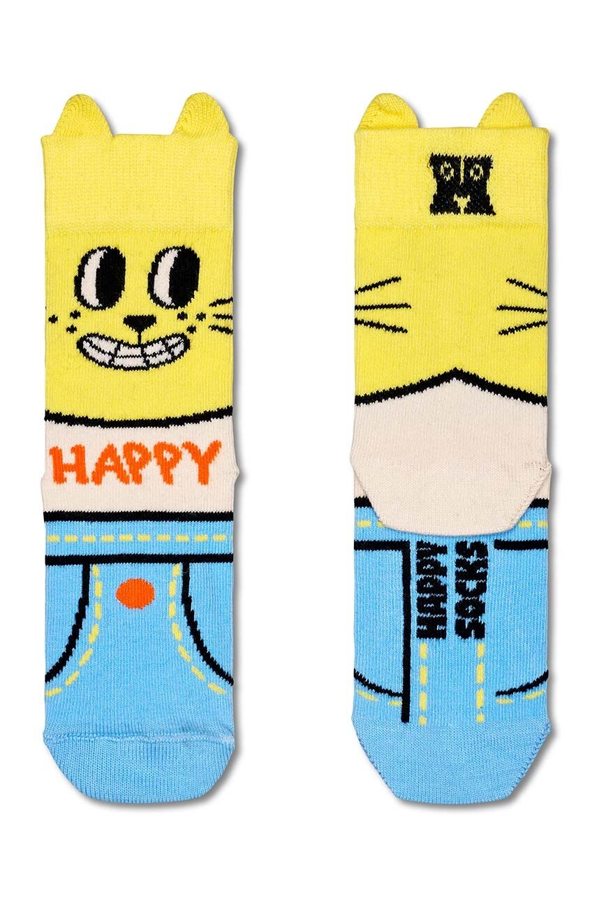 

Детски чорапи Happy Socks Kids Cat Sock в синьо, Син