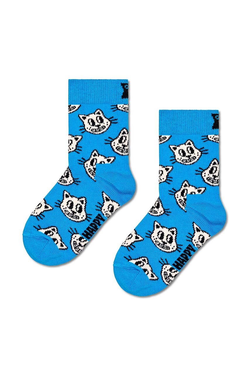 

Детски чорапи Happy Socks Kids Cat Sock в синьо, Син