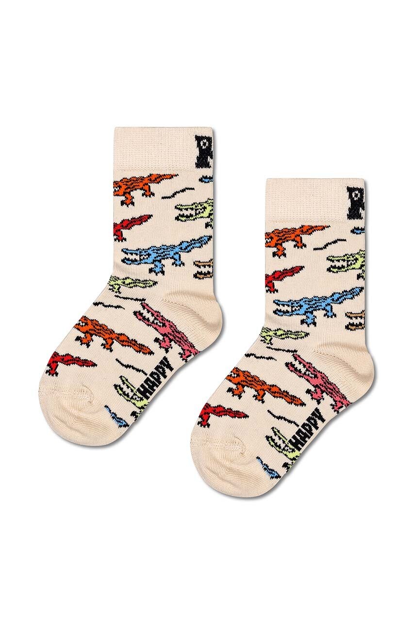 

Детски чорапи Happy Socks Kids Crocodile Sock в бежово, Бежов