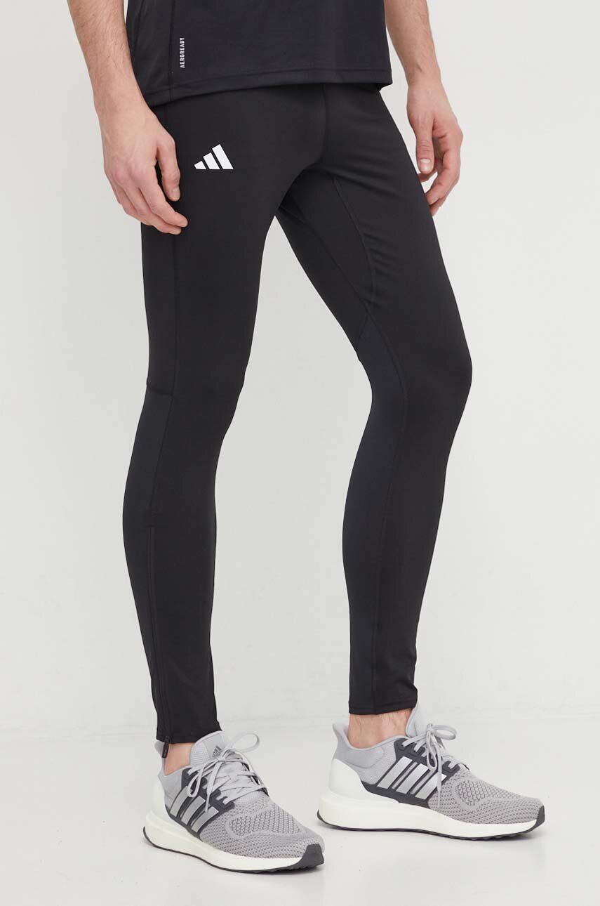 adidas Performance leggins de alergare Adizero culoarea negru, neted