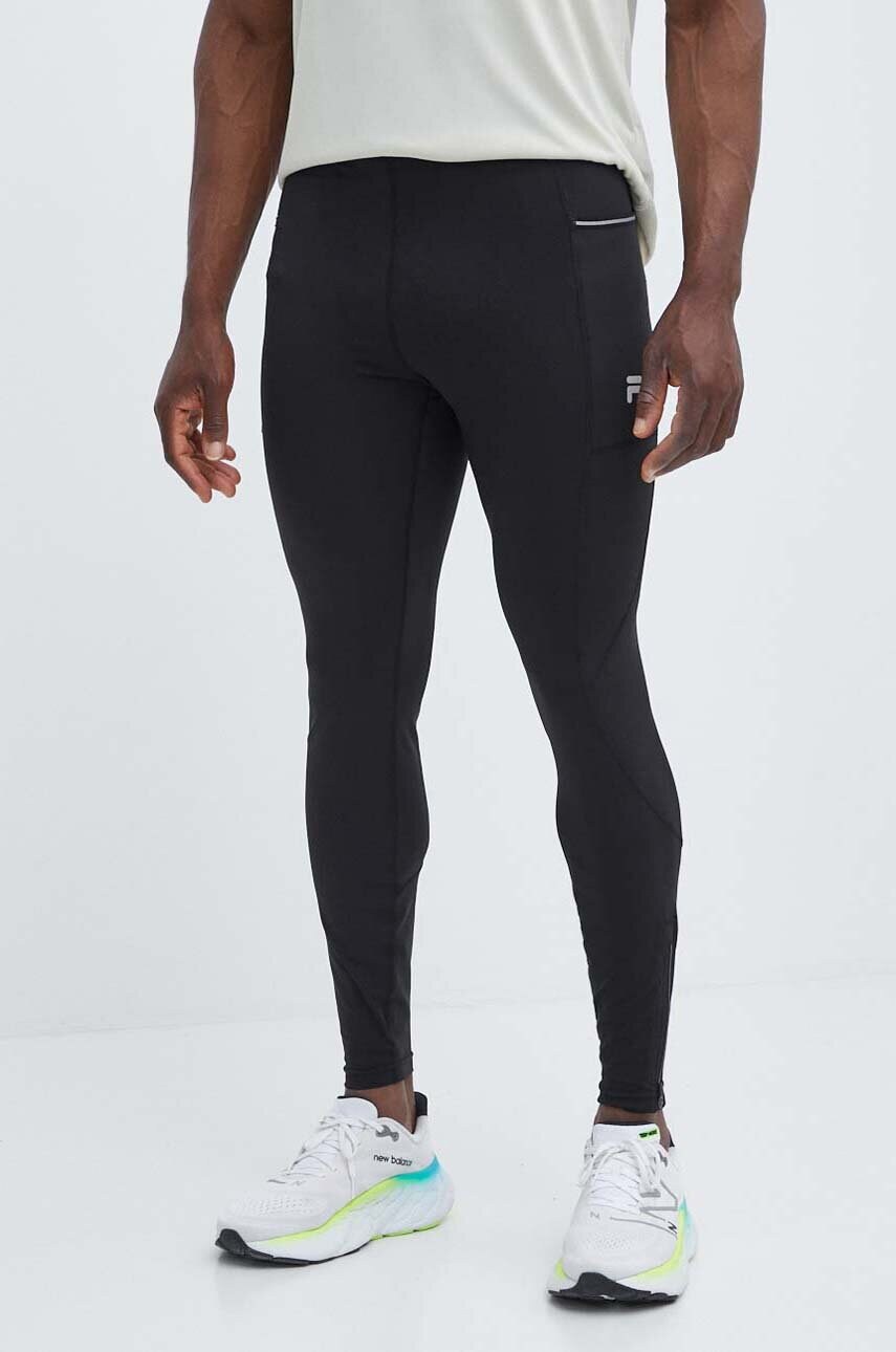 Fila leggins de alergare Rocroi culoarea negru, neted, FAM0621